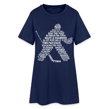 Goalie Lingo - Grunge Text-Version (white print) - Frauen T-Shirt-Kleid - Light Navy - Vorne