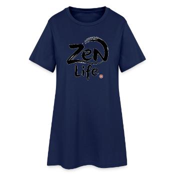 Zen-Leben: Frieden und Gleichgewicht - Frauen T-Shirt-Kleid - Light Navy - Vorne