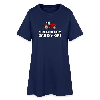 Bauer - Nichts Ruhiges, Gas drauf! Bauern Traktor - Frauen T-Shirt-Kleid - Light Navy - Vorne