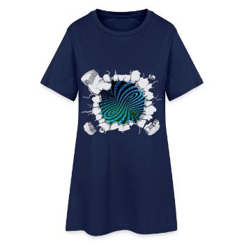 La matrice du flux de tourbillons s’est évasé - Robe T-shirt Femme - marine clair - Devant
