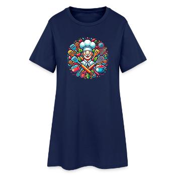 Chef Logo - Robe T-shirt Femme - marine clair - Devant