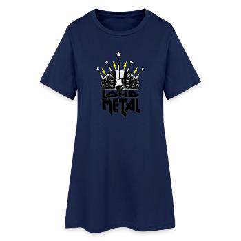 Metal - Frauen T-Shirt-Kleid - Light Navy - Vorne