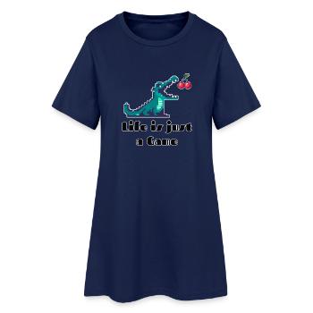 Life is Just a Game Retro Pixel Art Design - Frauen T-Shirt-Kleid - Light Navy - Vorne