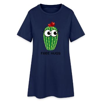Free Hugs Cactus - Women’s T-Shirt Dress - light navy - Front