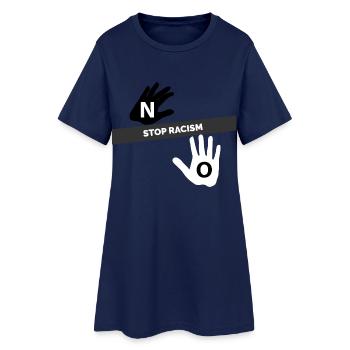 T-shirt Dites non au racisme - Robe T-shirt Femme - marine clair - Devant
