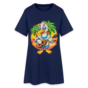 Lunettes de soleil Funny Swan Summer Beach Hawaïen - Robe T-shirt Femme - marine clair - Devant