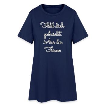 Fühl dich gedrückt – aus der Ferne - Frauen T-Shirt-Kleid - Light Navy - Vorne