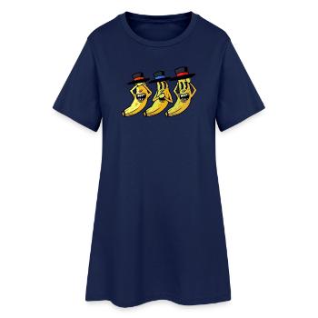 Banane lustig witzig spaßig Bananen Obst Frucht - Frauen T-Shirt-Kleid - Light Navy - Vorne