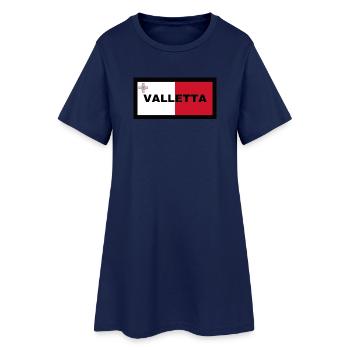 La Valette à Malte Drapeau - Robe T-shirt Femme - marine clair - Devant