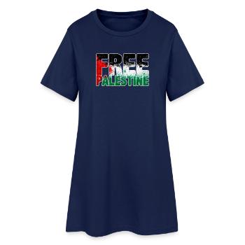 free Palestine - Women’s T-Shirt Dress - light navy - Front