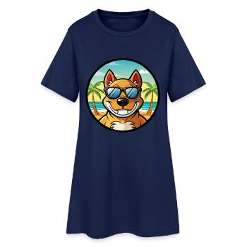 Cordoba Kampfhund Rasse Cartoon Sonnenbrille Strand - Frauen T-Shirt-Kleid - Light Navy - Vorne