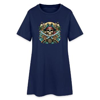 Pirate Logo - Women’s T-Shirt Dress - light navy - Front