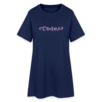 Codestil (lila) - Frauen T-Shirt-Kleid - Light Navy - Vorne