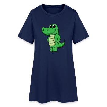 crocodile - Robe T-shirt Femme - marine clair - Devant