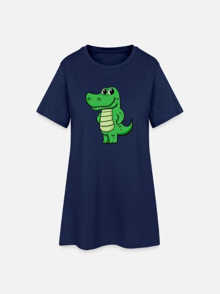 Krokodil - Frauen T-Shirt-Kleid - Light Navy