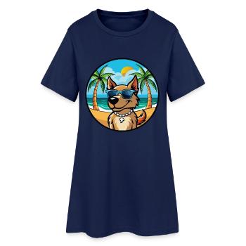 Magyar Agar Chien Race Dessin Animé Lunettes de soleil Plage - Robe T-shirt Femme - marine clair - Devant
