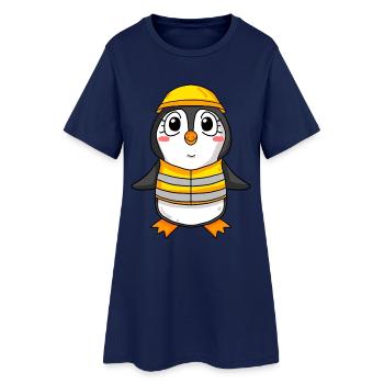 Cadeau de construction de maison de construction de maison de pingouin - Robe T-shirt Femme - marine clair - Devant