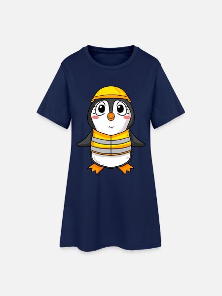 Cadeau de construction de maison de construction de maison de pingouin - Robe T-shirt Femme - marine clair