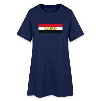 Kairo-Stadt in ägyptischen Flaggenfarben - Frauen T-Shirt-Kleid - Light Navy - Vorne