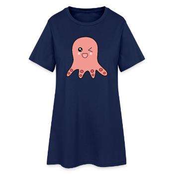 Octopus marine animals - Women’s T-Shirt Dress - light navy - Front