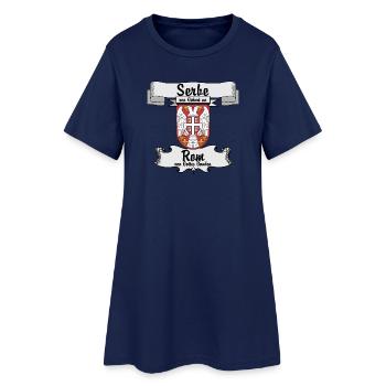 Serbe de naissance. Rome par la grâce de Dieu. - Robe T-shirt Femme - marine clair - Devant