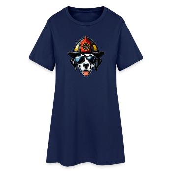 Feuerwehr Dalmatiner - Frauen T-Shirt-Kleid - Light Navy - Vorne