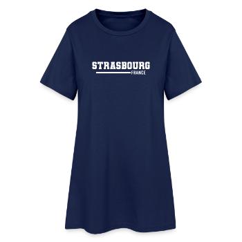 Strasbourg | France - Robe T-shirt Femme - marine clair - Devant