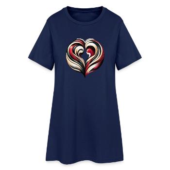 Abstract Design Valentinstag - Frauen T-Shirt-Kleid - Light Navy - Vorne