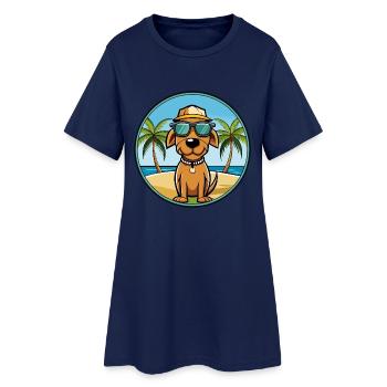 Polnische Jagdhund Hund Rasse Cartoon Sonnenbrille - Frauen T-Shirt-Kleid - Light Navy - Vorne