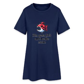 Lustiges - bin ganz lieb und beiße nicht Design - Frauen T-Shirt-Kleid - Light Navy - Vorne