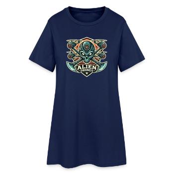 Logo des drones extraterrestres - Robe T-shirt Femme - marine clair - Devant