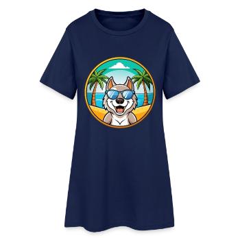 Lunettes de soleil de plage de race de chien de race de chien slovaque - Robe T-shirt Femme - marine clair - Devant