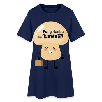 Pilze tastisch und kawaii - Frauen T-Shirt-Kleid - Light Navy - Vorne