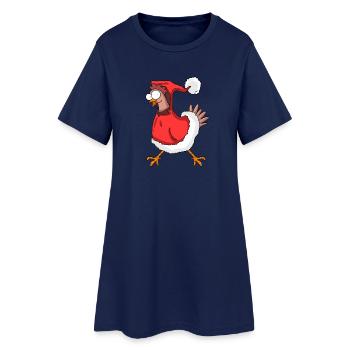 Poulet de Noël - Robe T-shirt Femme - marine clair - Devant