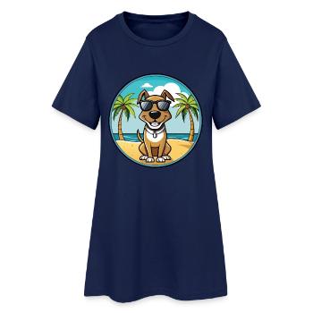 Schweizer Laufhund Lunettes de soleil de dessin animé Dog Breed - Robe T-shirt Femme - marine clair - Devant