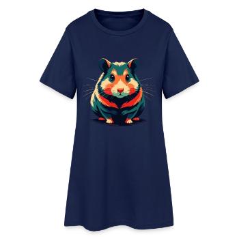 Hamster Cartoon Figur Buntes Haustier Tier - Frauen T-Shirt-Kleid - Light Navy - Vorne