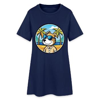 Sporting Lucas Terrier Chien Race Dessin Animé Plage - Robe T-shirt Femme - marine clair - Devant