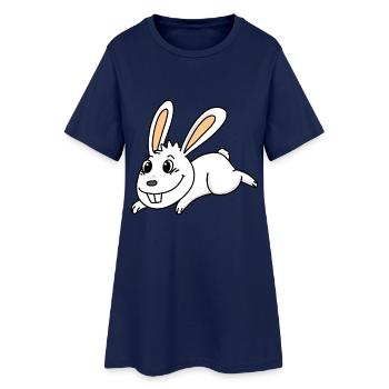 Lapin lapin lapin de pâques - Robe T-shirt Femme - marine clair - Devant