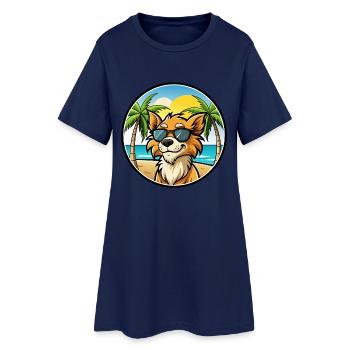 Grand Griffon Vendeen Hunderasse Cartoon Sonnenbrille - Frauen T-Shirt-Kleid - Light Navy - Vorne