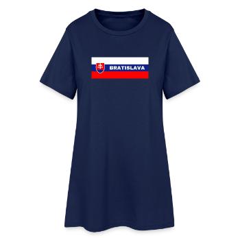Stadt Bratislava in slowakischer Flagge - Frauen T-Shirt-Kleid - Light Navy - Vorne
