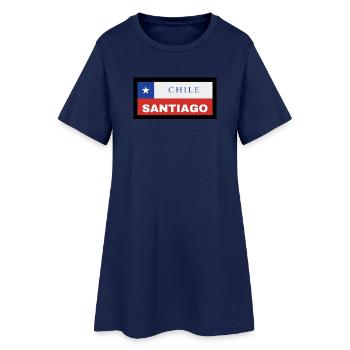 Santiago Stadt in chilenischer Flagge - Frauen T-Shirt-Kleid - Light Navy - Vorne