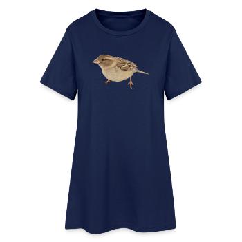 Vogel - Frauen T-Shirt-Kleid - Light Navy - Vorne