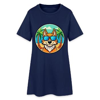 Lunettes de soleil de plage de race de chien de race de chien slovaque - Robe T-shirt Femme - marine clair - Devant