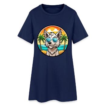 Grand Griffon Vendeen Hunderasse Cartoon Sonnenbrille - Frauen T-Shirt-Kleid - Light Navy - Vorne