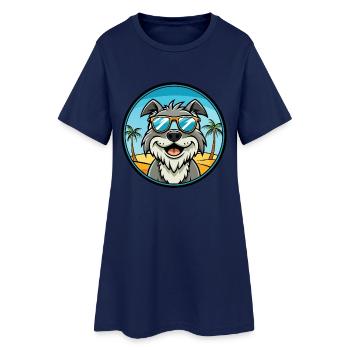 Harrier Chien Race Dessin Animé Lunettes de Soleil Plage - Robe T-shirt Femme - marine clair - Devant