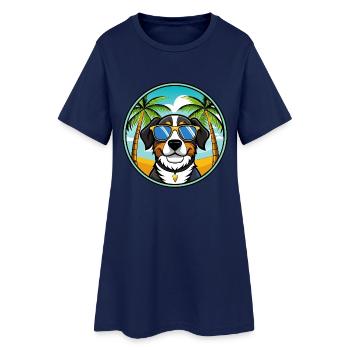 Entlebucher Sennenhund Rasse Cartoon Sonnenbrille - Frauen T-Shirt-Kleid - Light Navy - Vorne