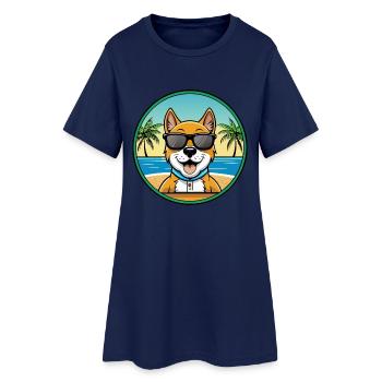 Cao Da Serra De Aires Lunettes de soleil de dessin animé de race de chien - Robe T-shirt Femme - marine clair - Devant