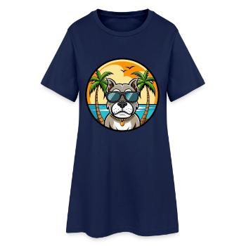 Bully Kutta Chien Race Dessin Animé Lunettes De Soleil Plage - Robe T-shirt Femme - marine clair - Devant