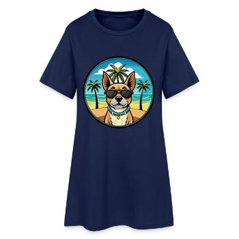 Lunettes de soleil Braque Du Bourbonnais Dog Breed Cartoon - Robe T-shirt Femme - marine clair - Devant