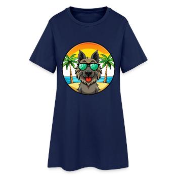 Lunettes de soleil belges Groenendael Dog Breed Cartoon - Robe T-shirt Femme - marine clair - Devant
